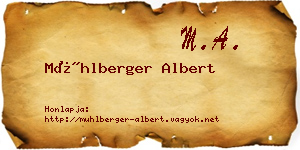 Mühlberger Albert névjegykártya