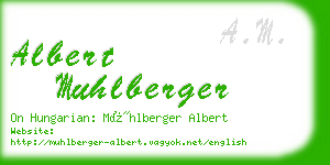 albert muhlberger business card